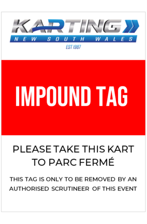 Scrutineering Impound Tags (6 Pack)